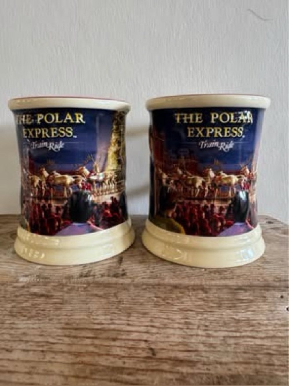 The Polar Express Train Ride Mug Pair (3D Raised Relief)